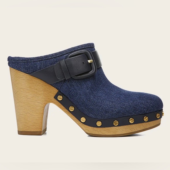 NIB VERONICA BEARD Dacey Denim Buckle Clogs - Size 6 & 7 - Picture 3 of 7